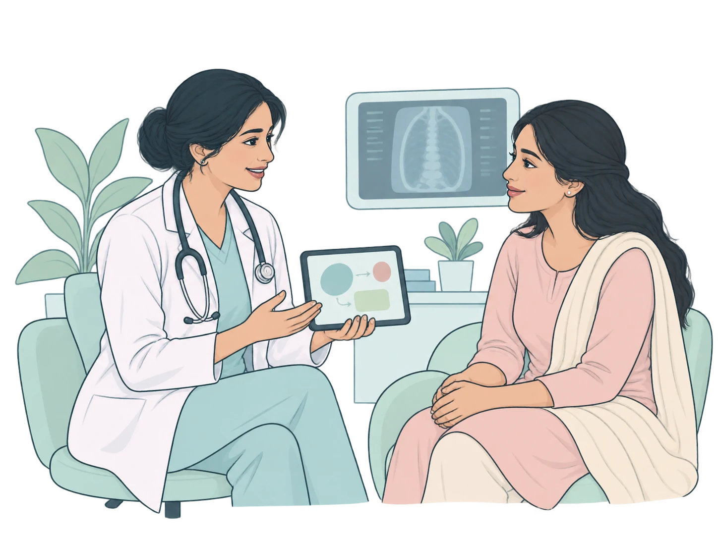 A doctor explaining a treatment plan to a patient
